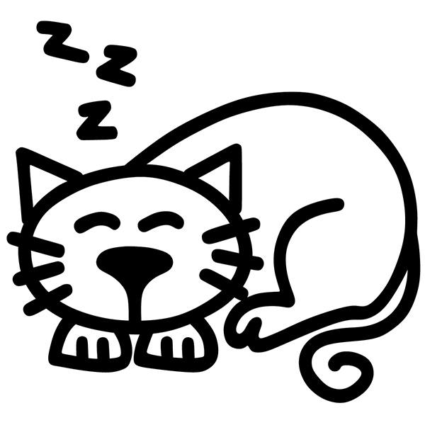 Pegatinas: Gato durmiendo