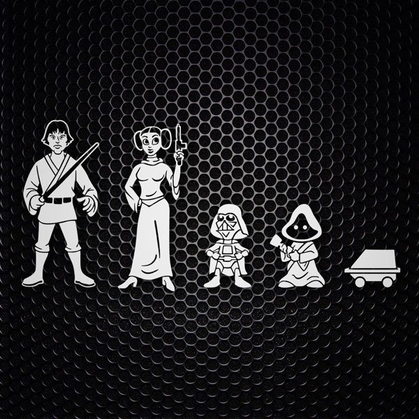 Pegatinas: Set 5X Familia Luke Skywalker