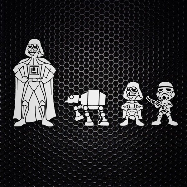 Pegatinas: Set 4X Familia Darth Vader