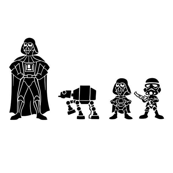 Pegatinas: Set 4X Familia Darth Vader