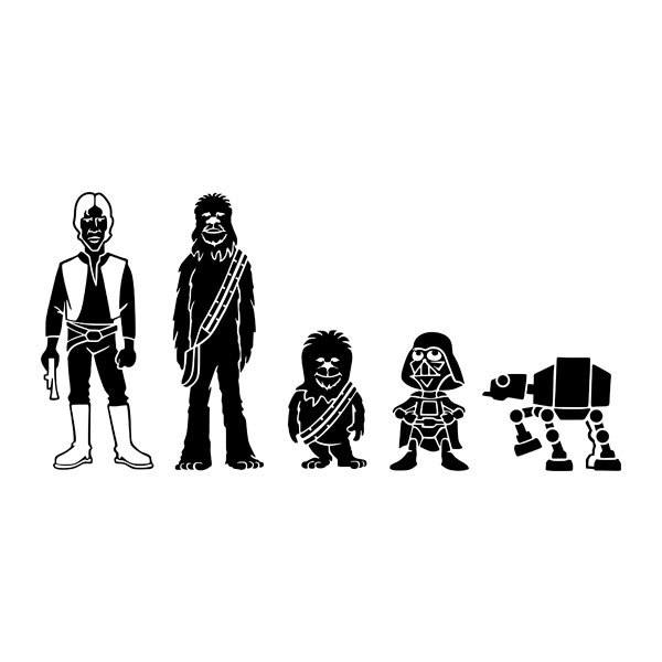 Pegatinas: Set 5X Familia Chewbacca