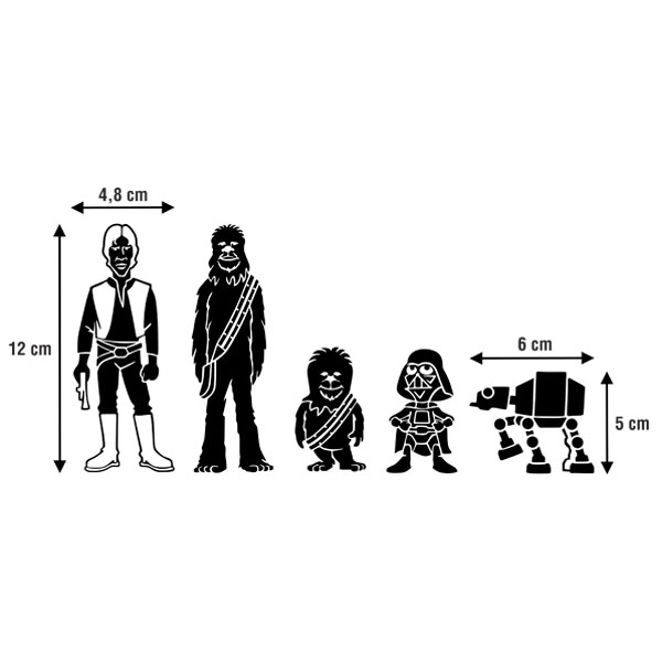 Pegatinas: Set 5X Familia Chewbacca