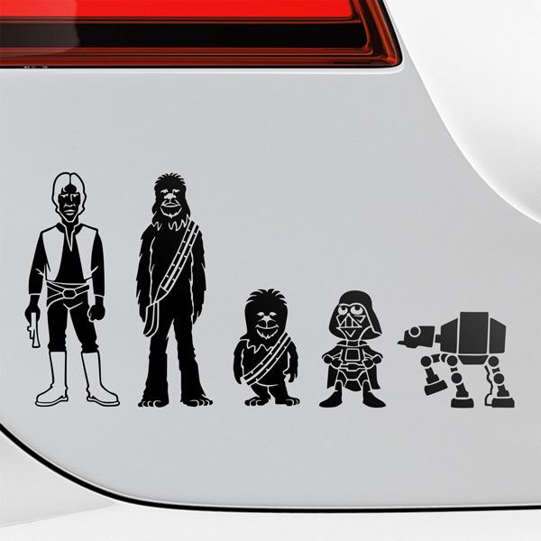 Pegatinas: Set 5X Familia Chewbacca