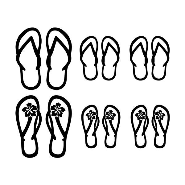 Pegatinas: Set 12X Chanclas Surferas