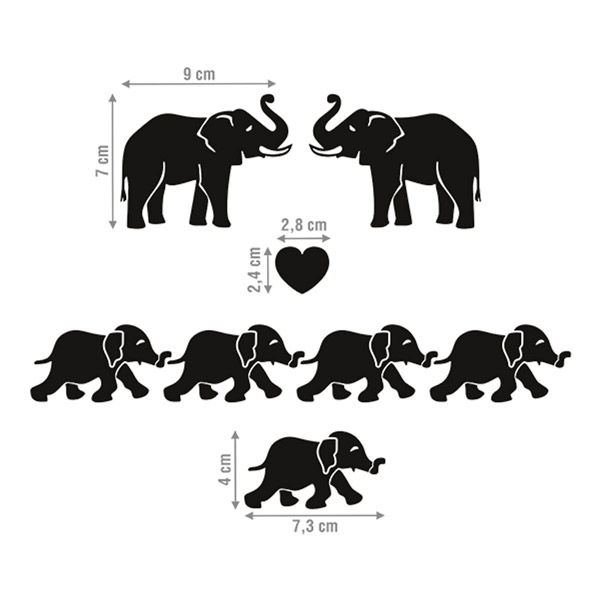 Pegatinas: Set 8X Elefantes