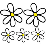 Vinilos Decorativos: Kit de 5 flores margarita surf 3