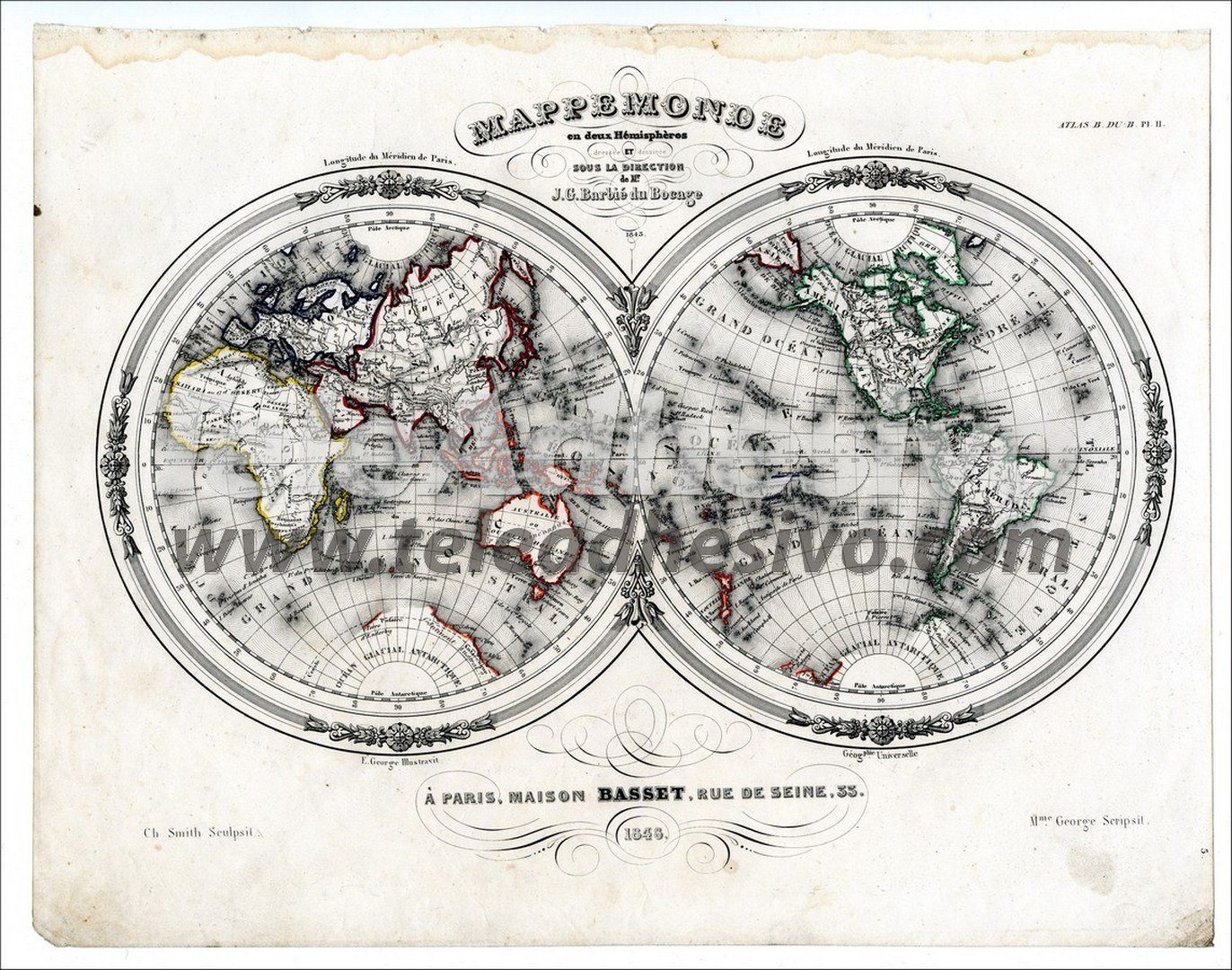 Fotomurales: Mapa del Mundo 1848