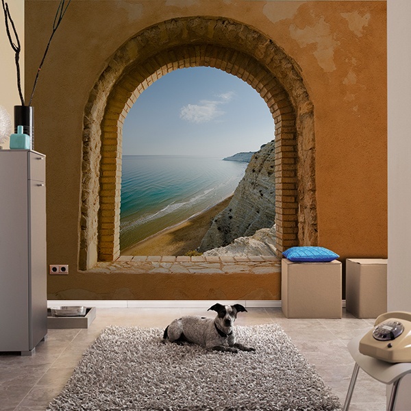 Fotomural Vinilo para Pared Playa Relax, Fotomural para Paredes, Mural, Vinilo Decorativo, Varias Medidas 500 x 300 cm