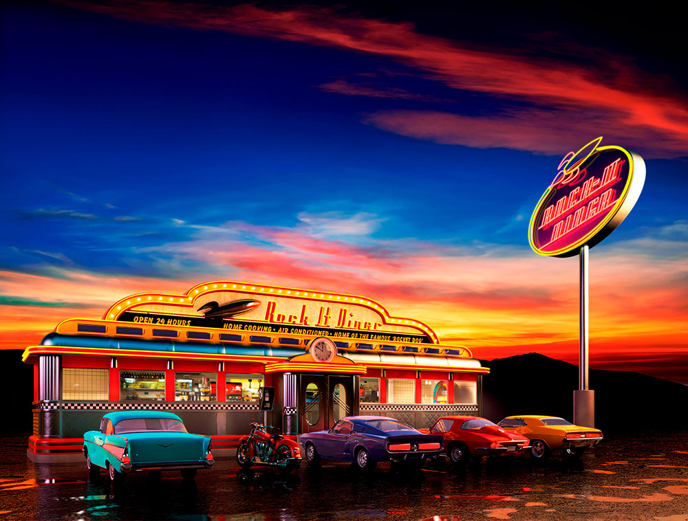 Fotomurales: Cafeter&iacute;a Rock It Diner