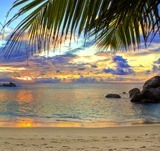 Fotomurales: Atardecer playa