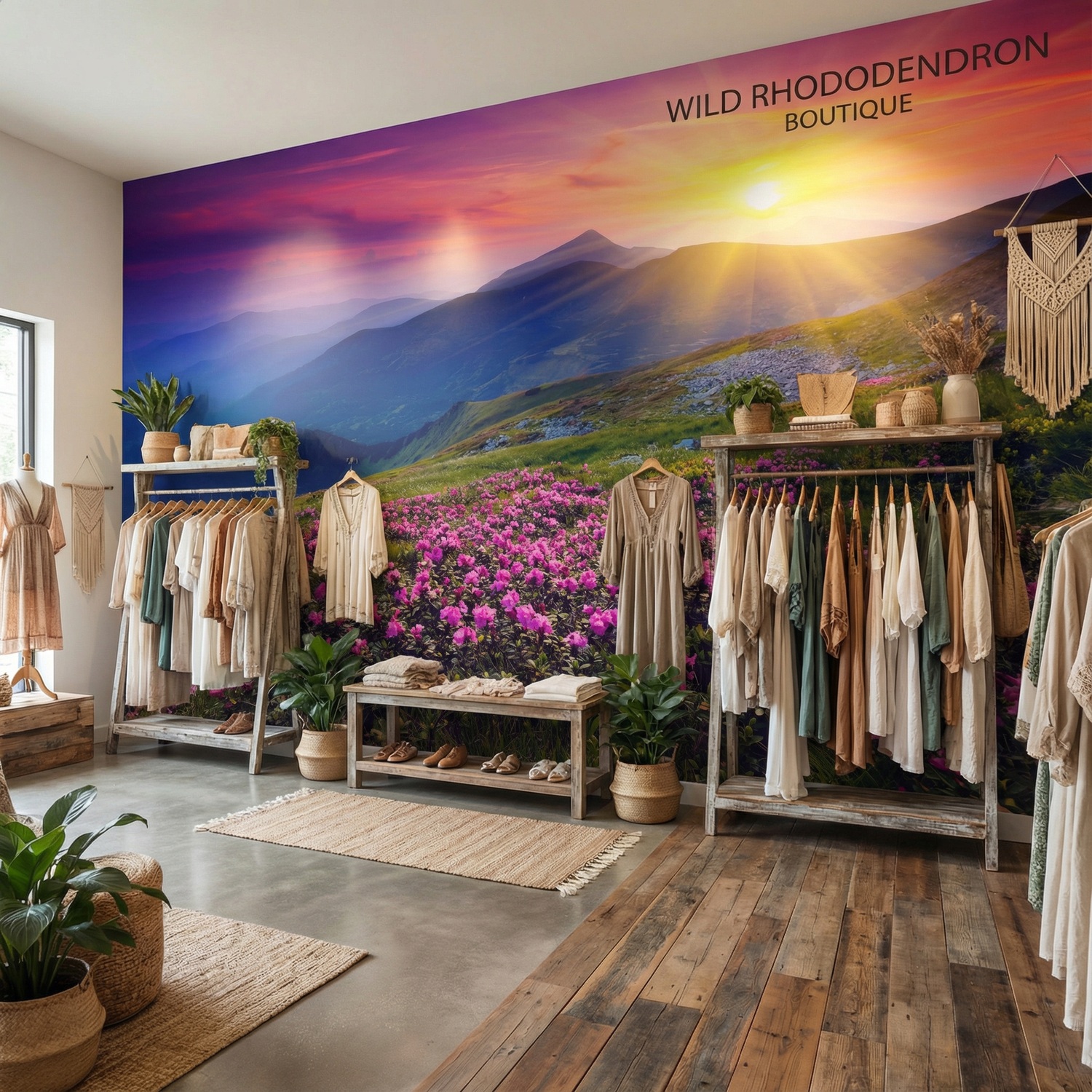 Fotomurales: Atardecer en las monta&ntilde;as