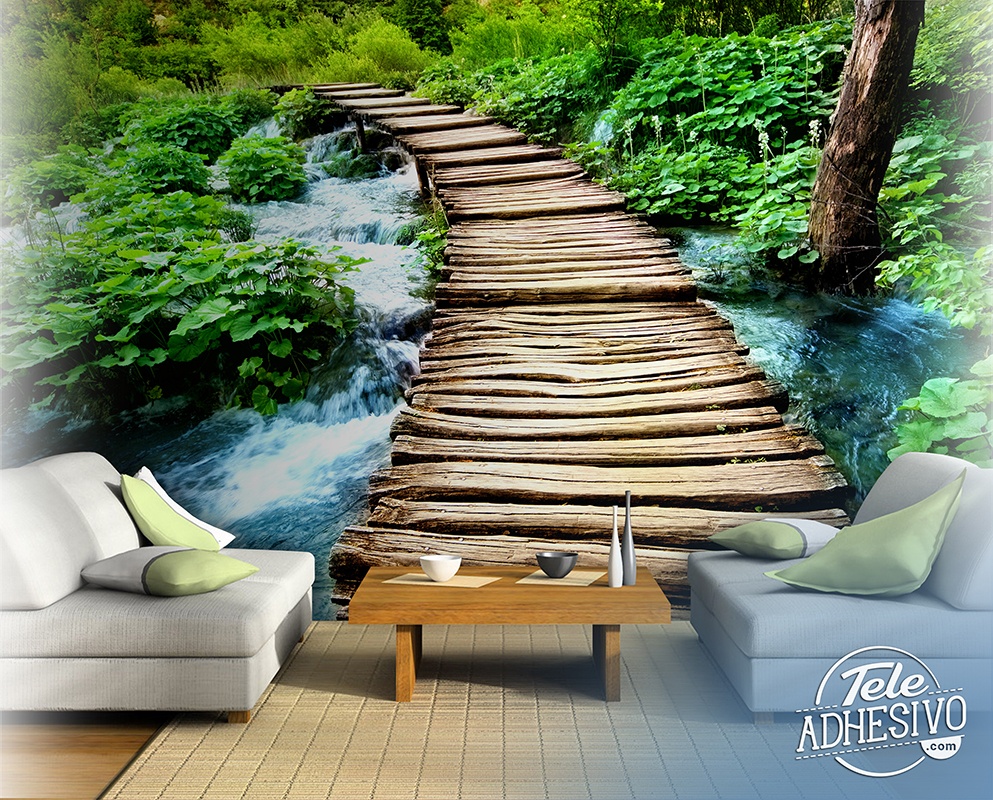 Fotomurales: Puente de madera