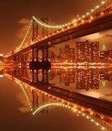 Fotomurales: Puente de Manhattan iluminado 3