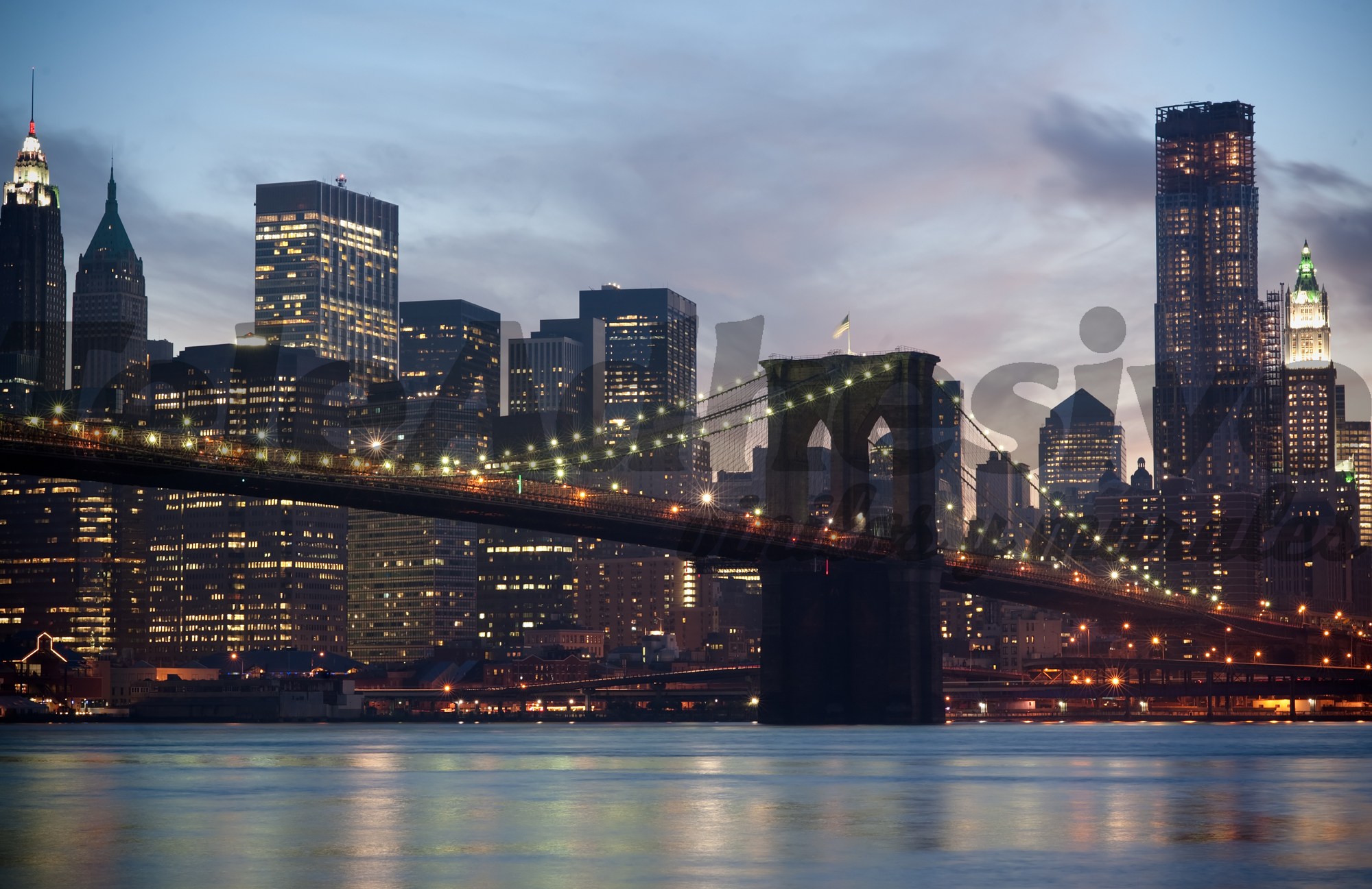 Fotomurales: Puente de Brooklyn en la niebla