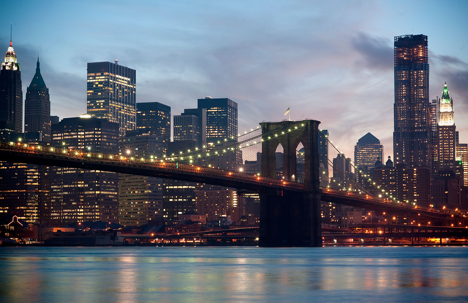 Fotomurales: Puente de Brooklyn en la niebla