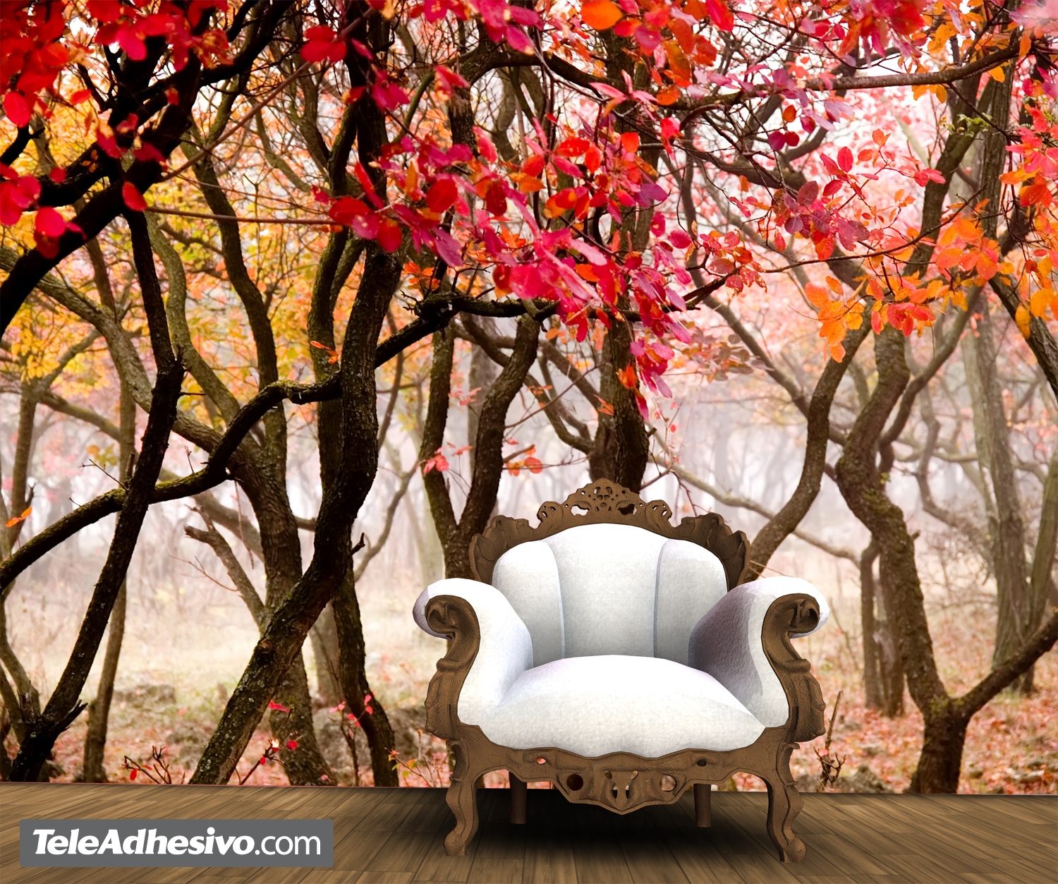 Fotomural El bosque rojo