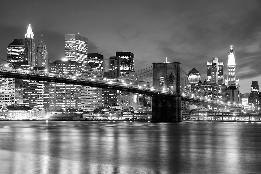 Fotomurales: Puente de Brooklyn en blanco y negro
