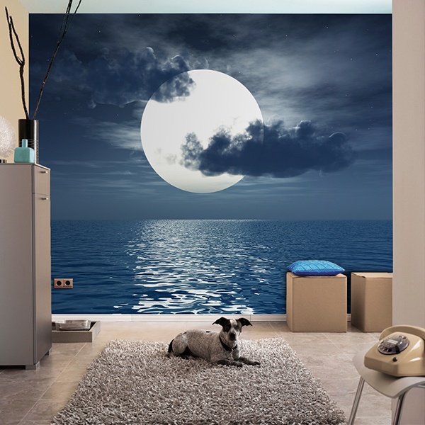Fotomurales: Luna sobre el mar