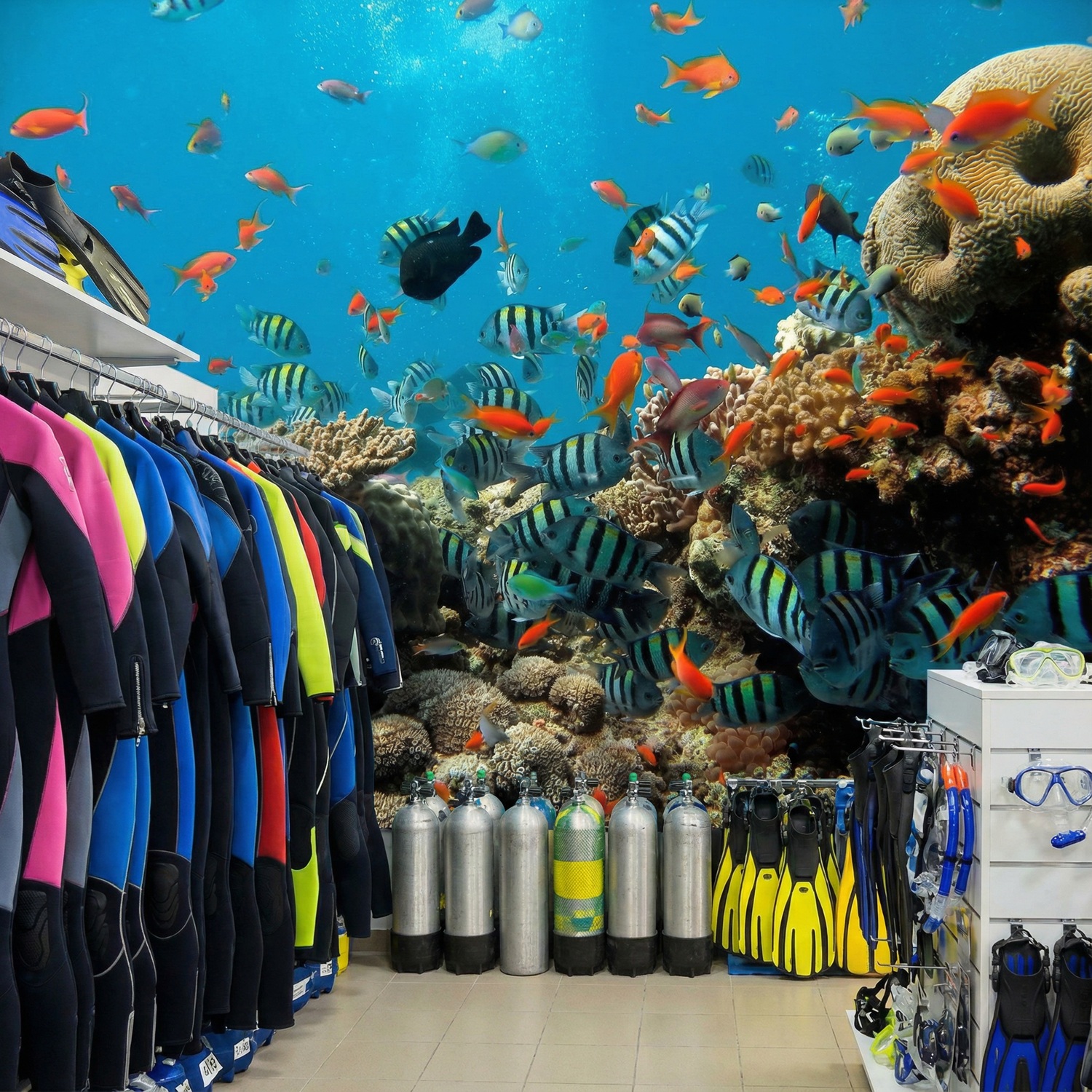 Fotomurales: Arrecife de peces