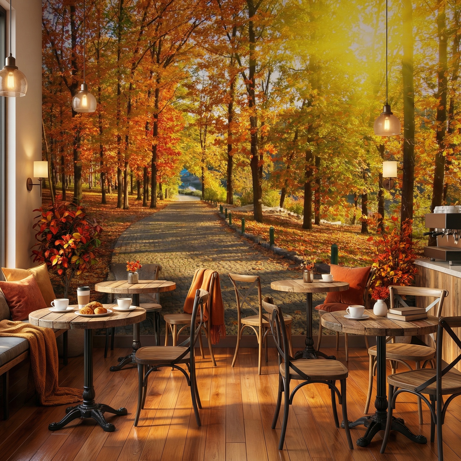 Fotomurales: Camino por el parque oto&ntilde;al