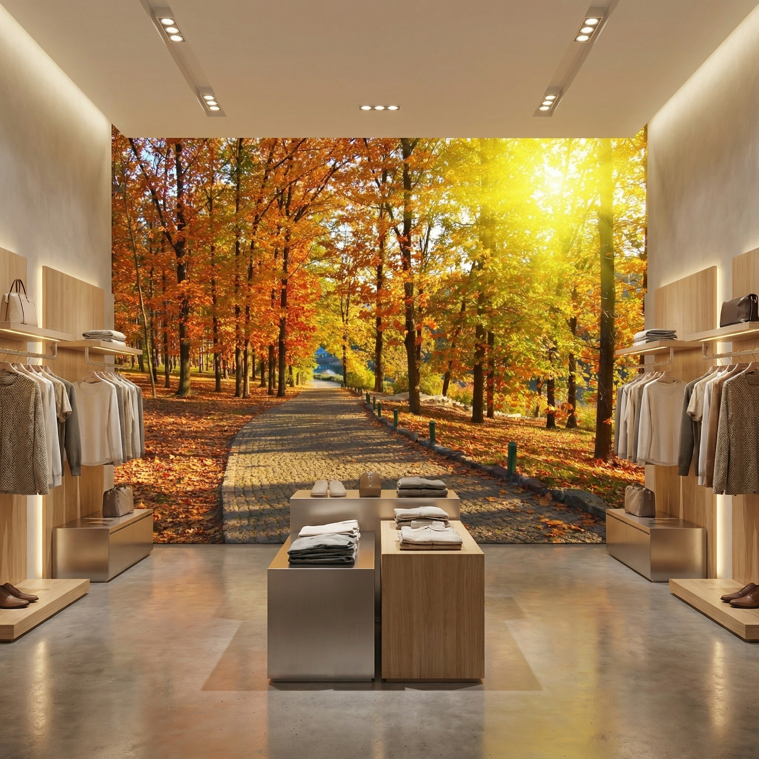 Fotomurales: Camino por el parque oto&ntilde;al