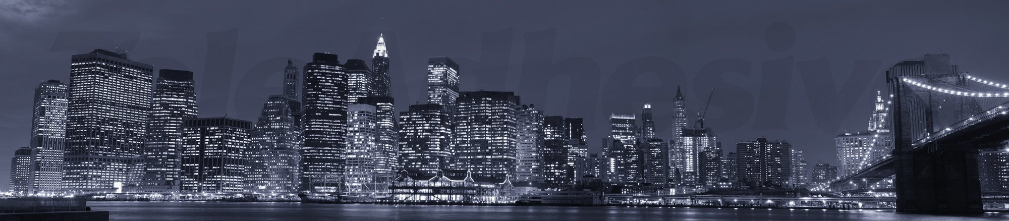 Fotomurales: Panorámica de Manhattan por la noche