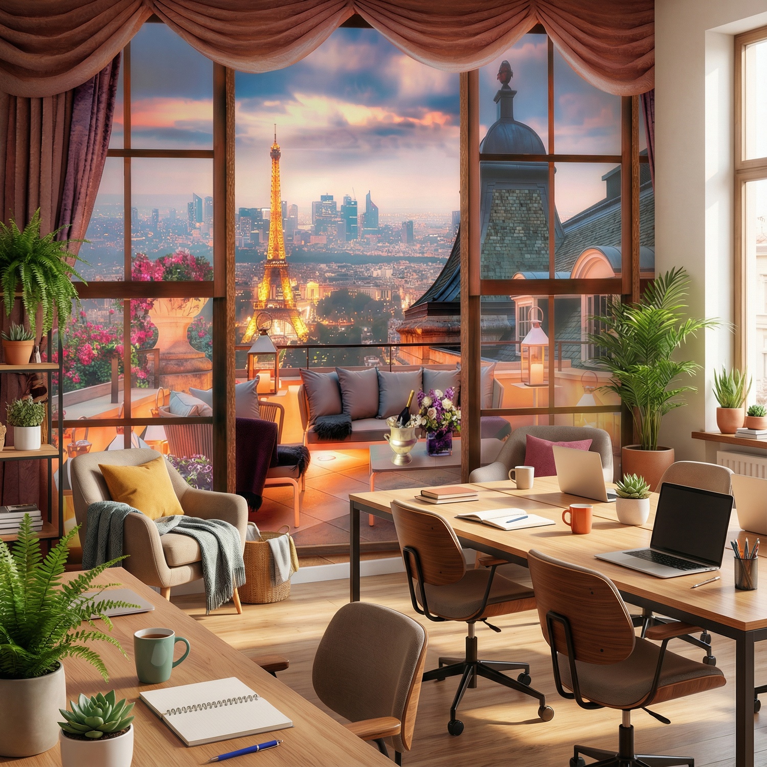 Fotomurales: Vista a la Torre Eiffel