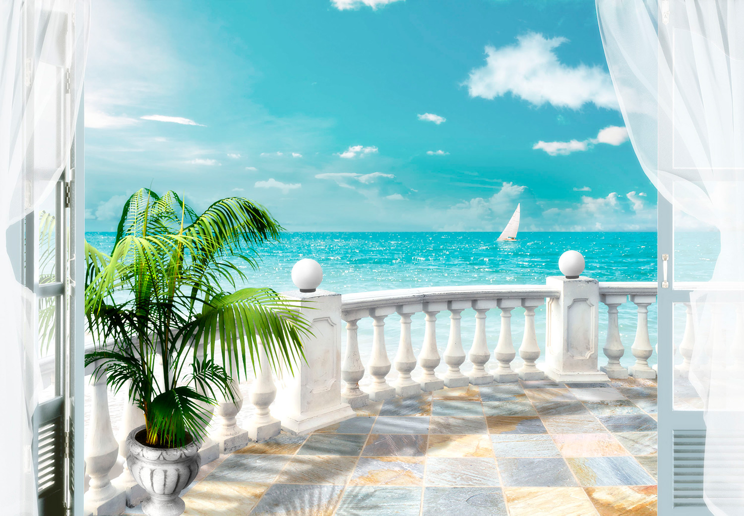 Fotomurales: Terraza al mar