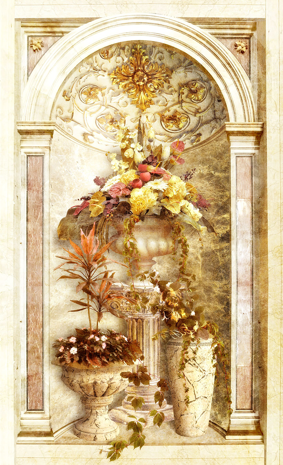 Fotomurales: Arco con centro de flores