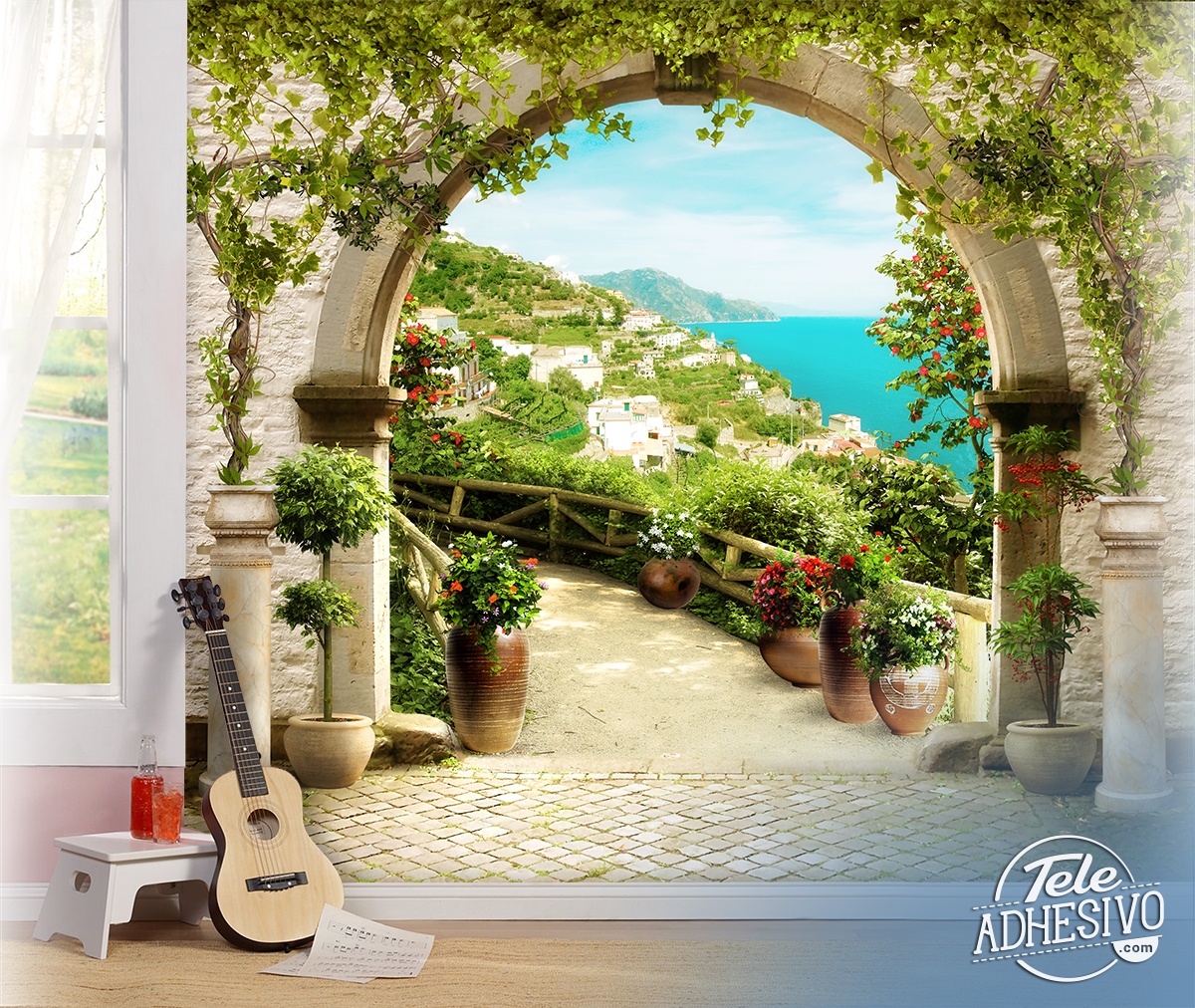 Fotomurales: Arco rústico en el mediterráneo
