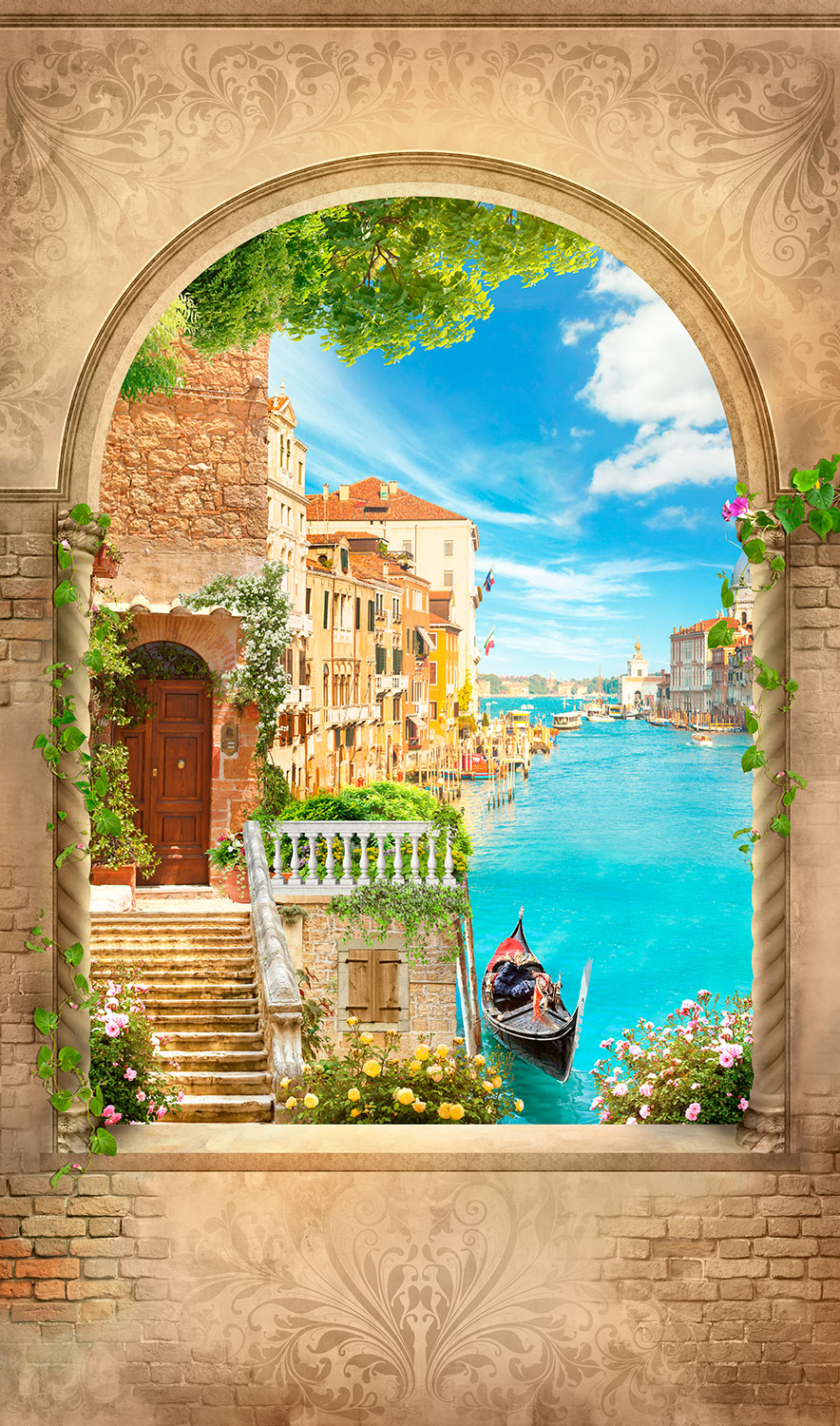 Fotomurales: Ventana en el canal de Venecia