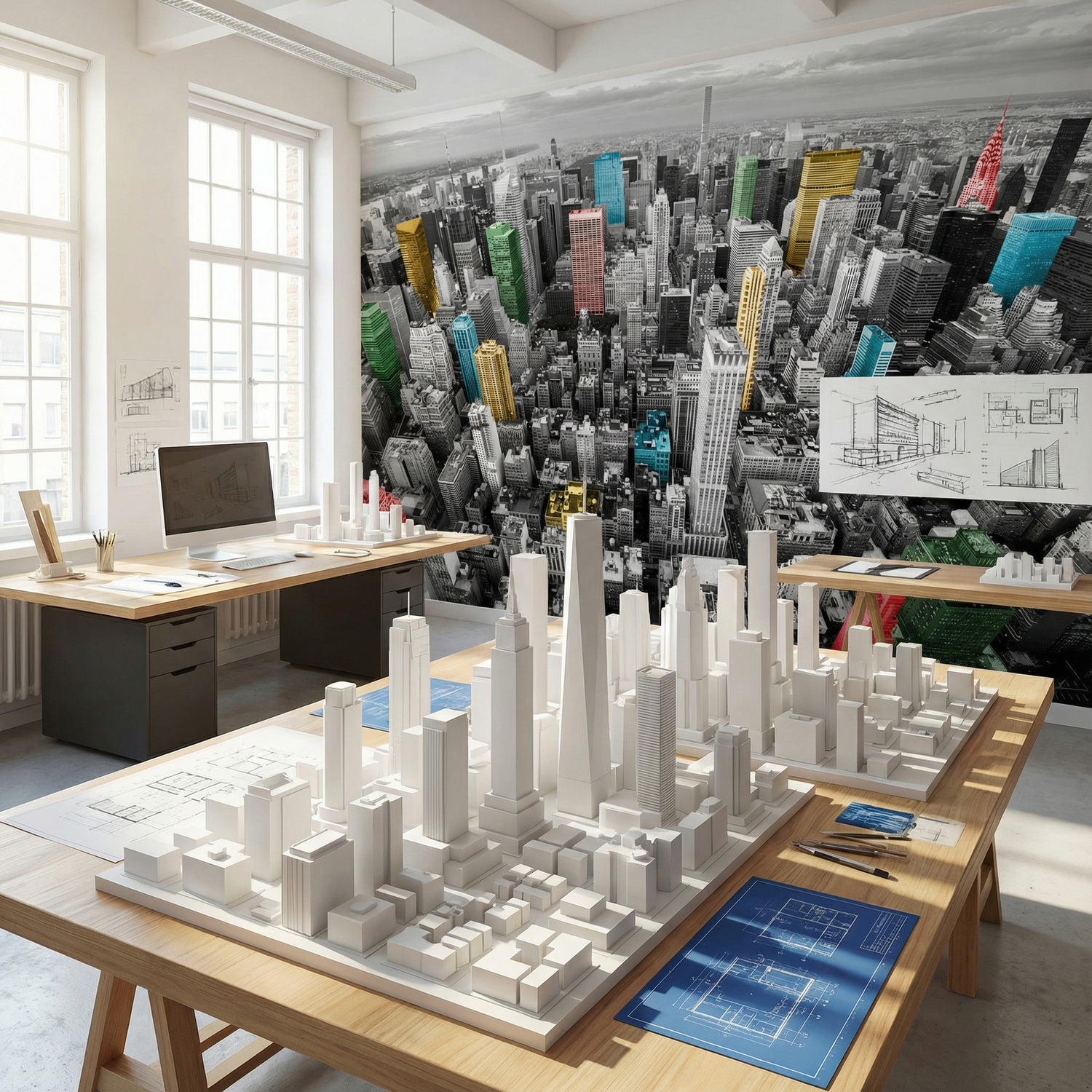 Fotomurales: Rascacielos Coloridos Nueva York