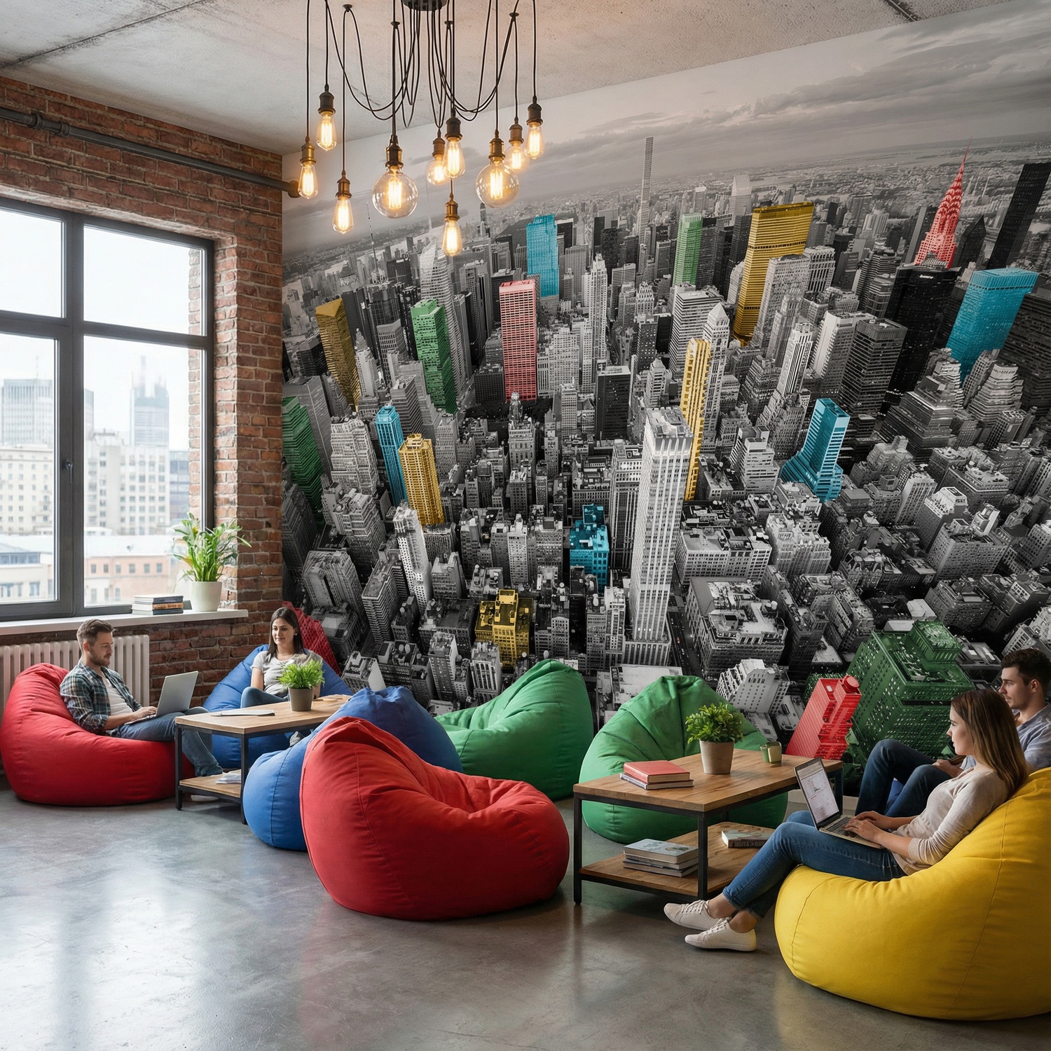 Fotomurales: Rascacielos Coloridos Nueva York