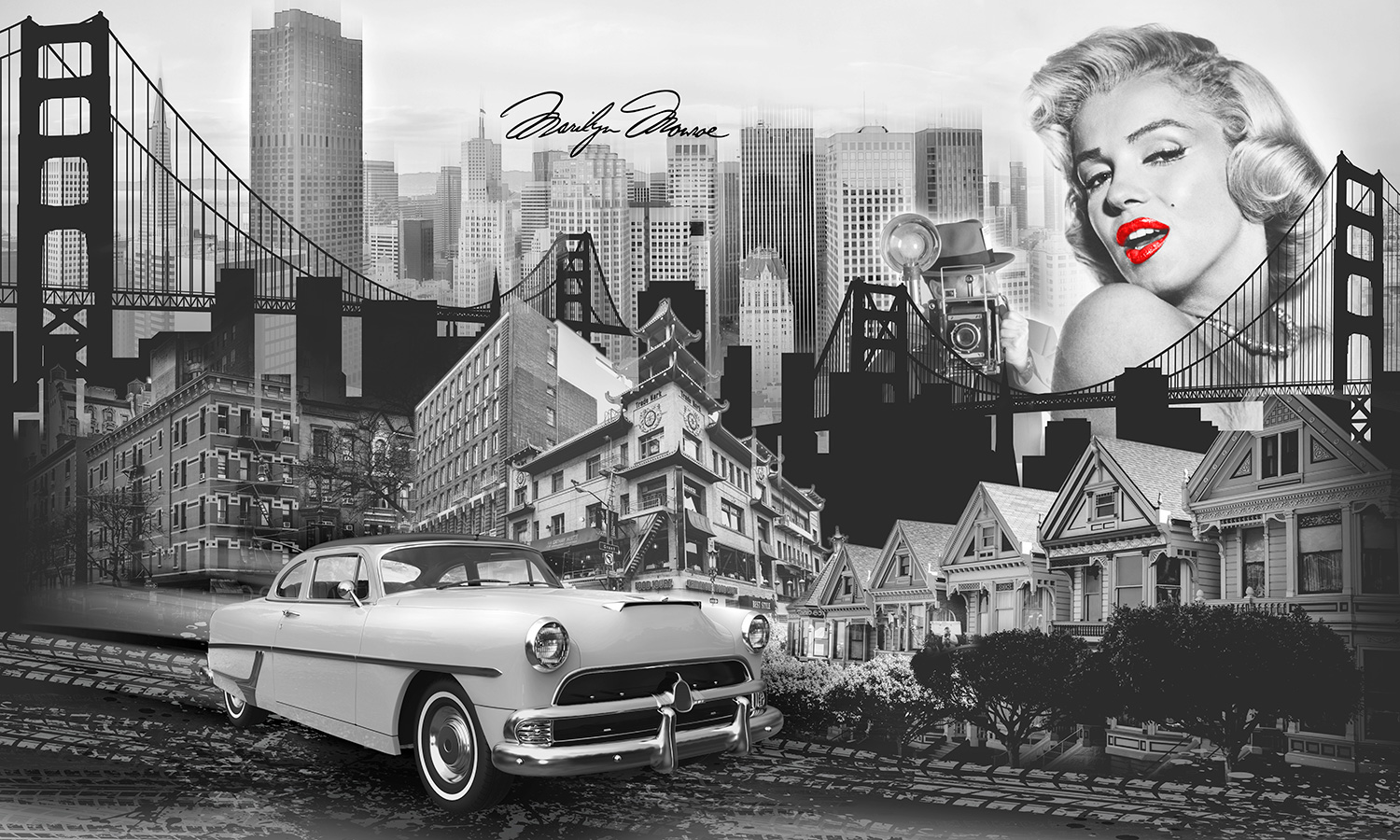 Fotomurales: Collage Musa Marilyn Monroe