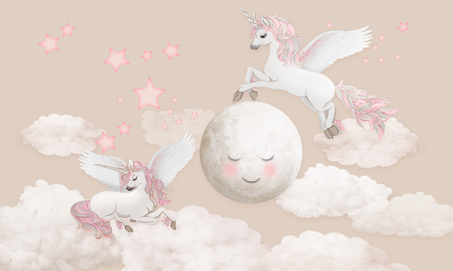 Fotomurales: Unicornios y Estrellas