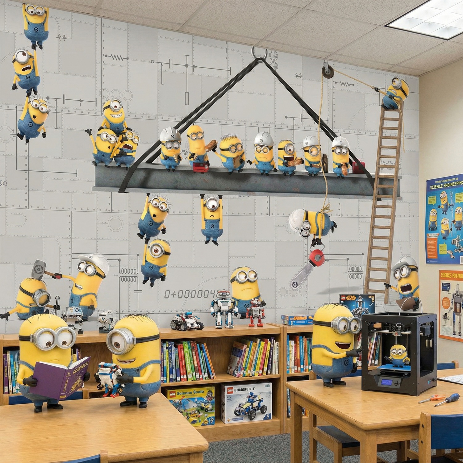 Fotomurales: Minions en el Trabajo