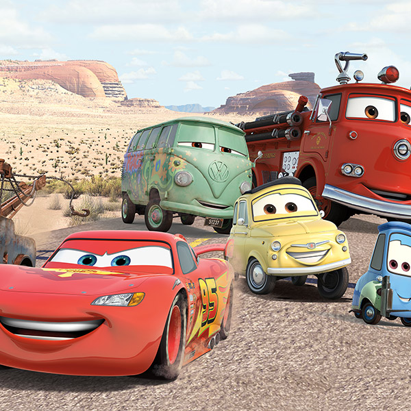 Fotomurales: Rayo Mcqueen y sus Amigos en Radiador Springs