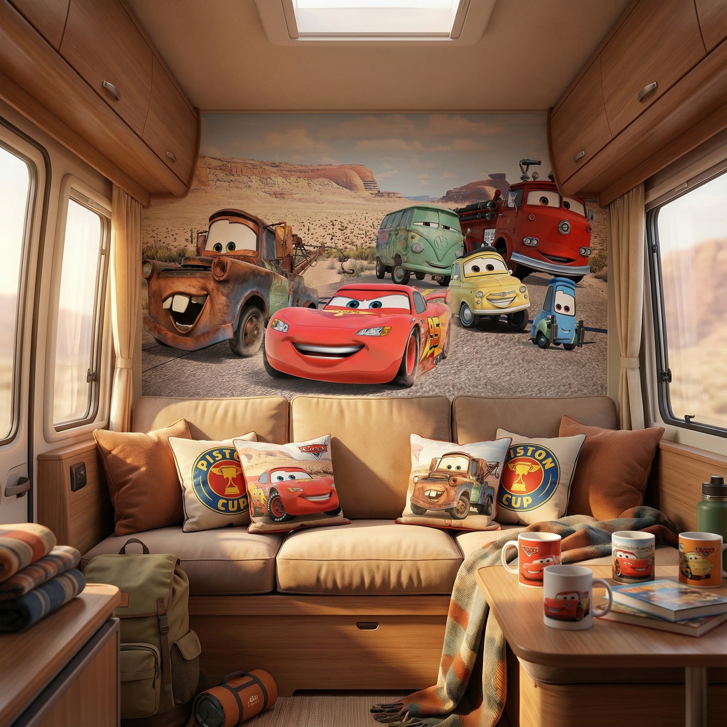 Fotomurales: Rayo Mcqueen y sus Amigos en Radiador Springs