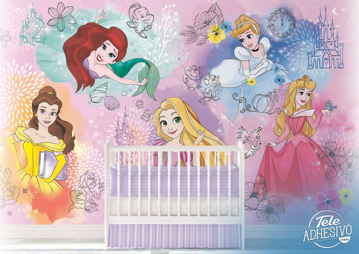 Fotomurales: Bellos Rostros de las Princesas Disney