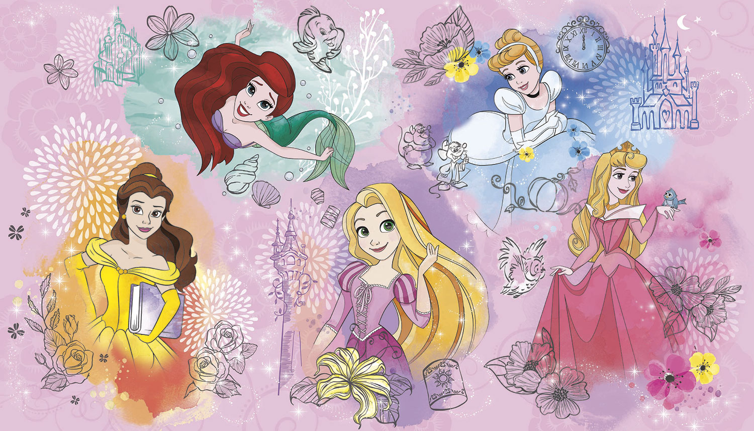 Fotomurales: Bellos Rostros de las Princesas Disney
