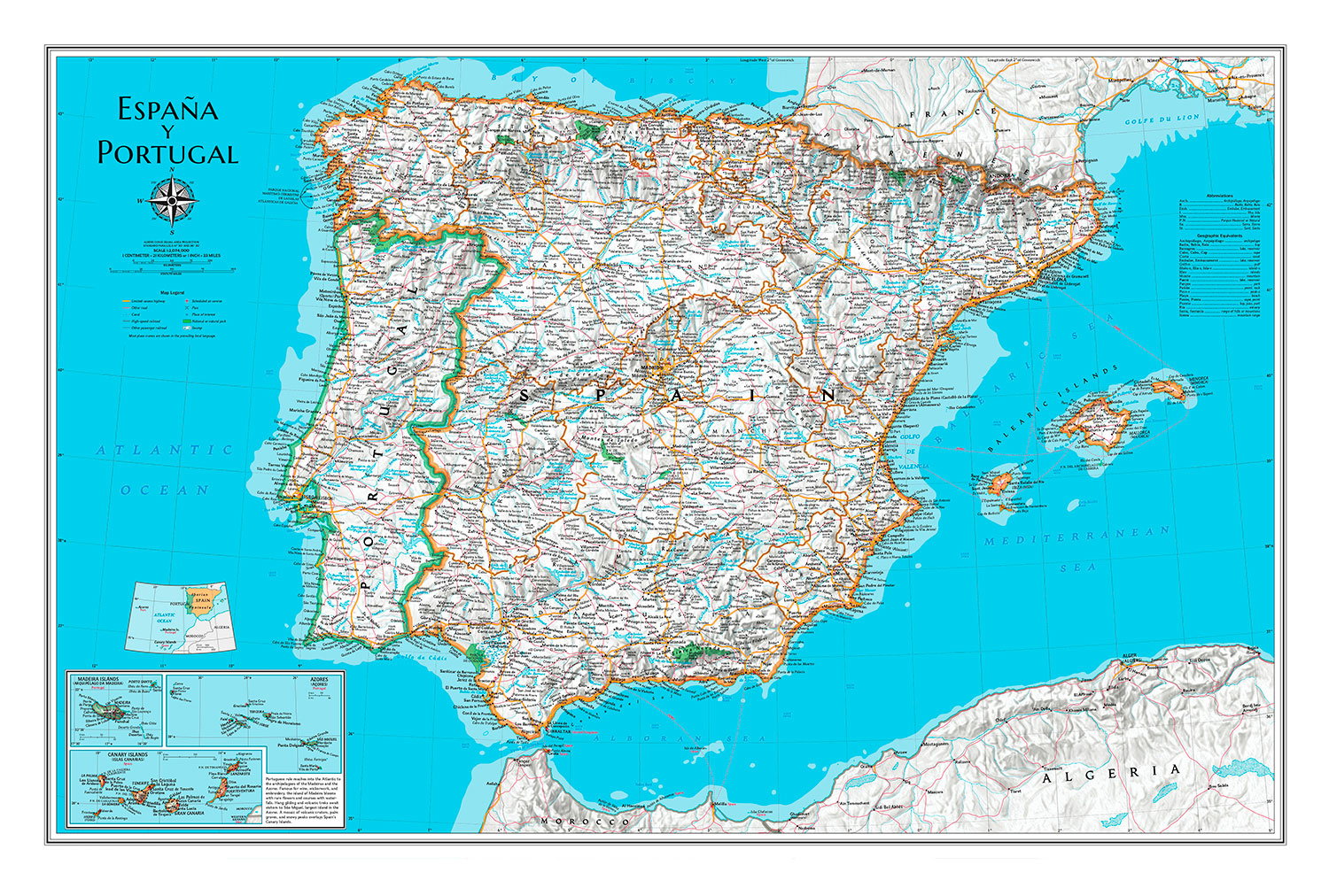 Fotomurales: Mapamundi Espa&ntilde;a y Portugal