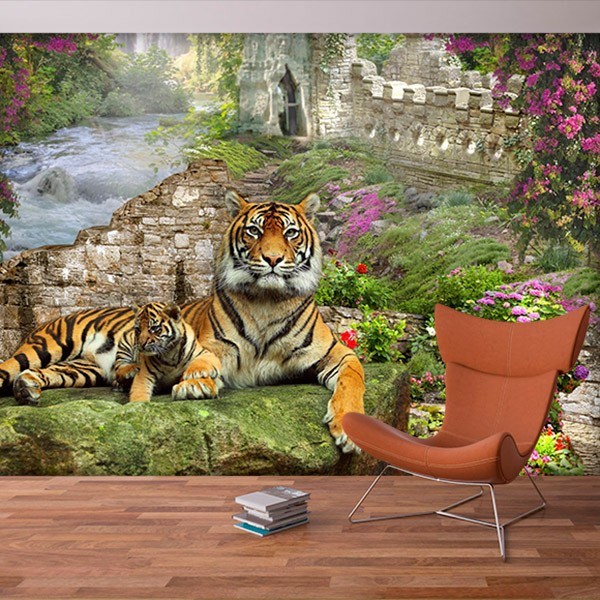 Fotomurales: Tigre con su Cría