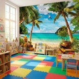 Fotomurales: Gaviotas sobre el Tesoro en la Playa 6