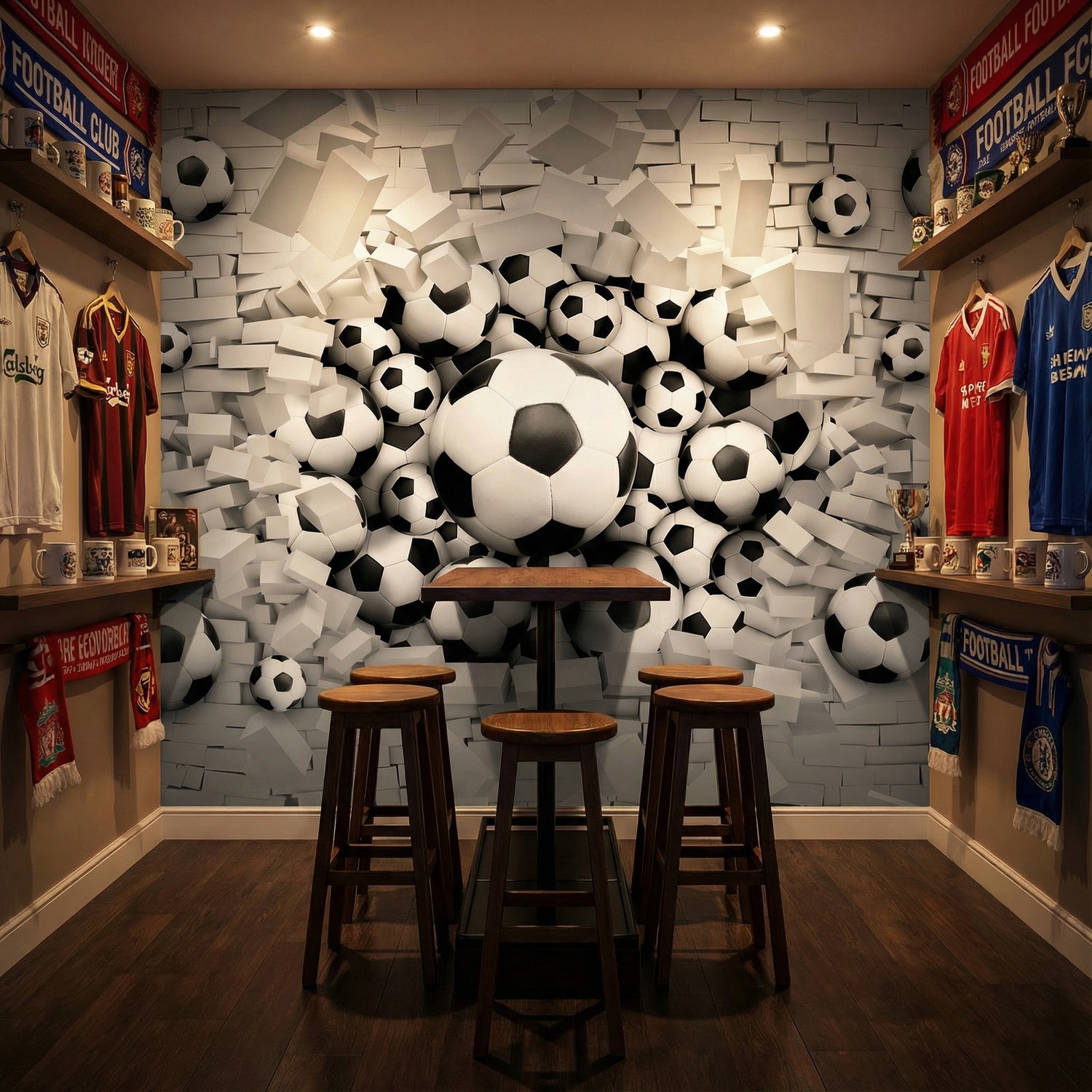 Fotomurales: Balones F&uacute;tbol Rompen la Pared