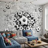 Fotomurales: Balones F&uacute;tbol Rompen la Pared 7