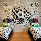 Fotomurales: Balones F&uacute;tbol Rompen la Pared 8