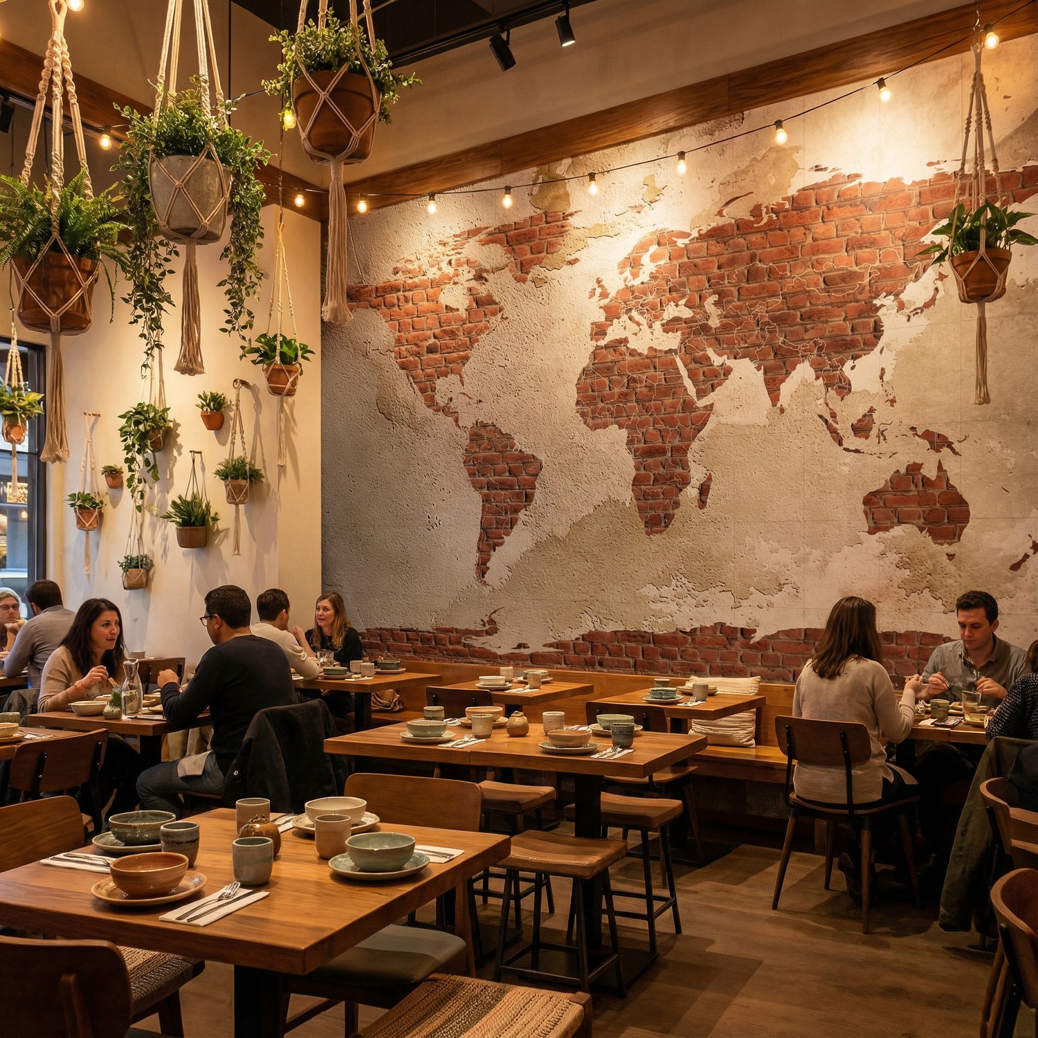 Fotomurales: Mapamundi Ladrillos