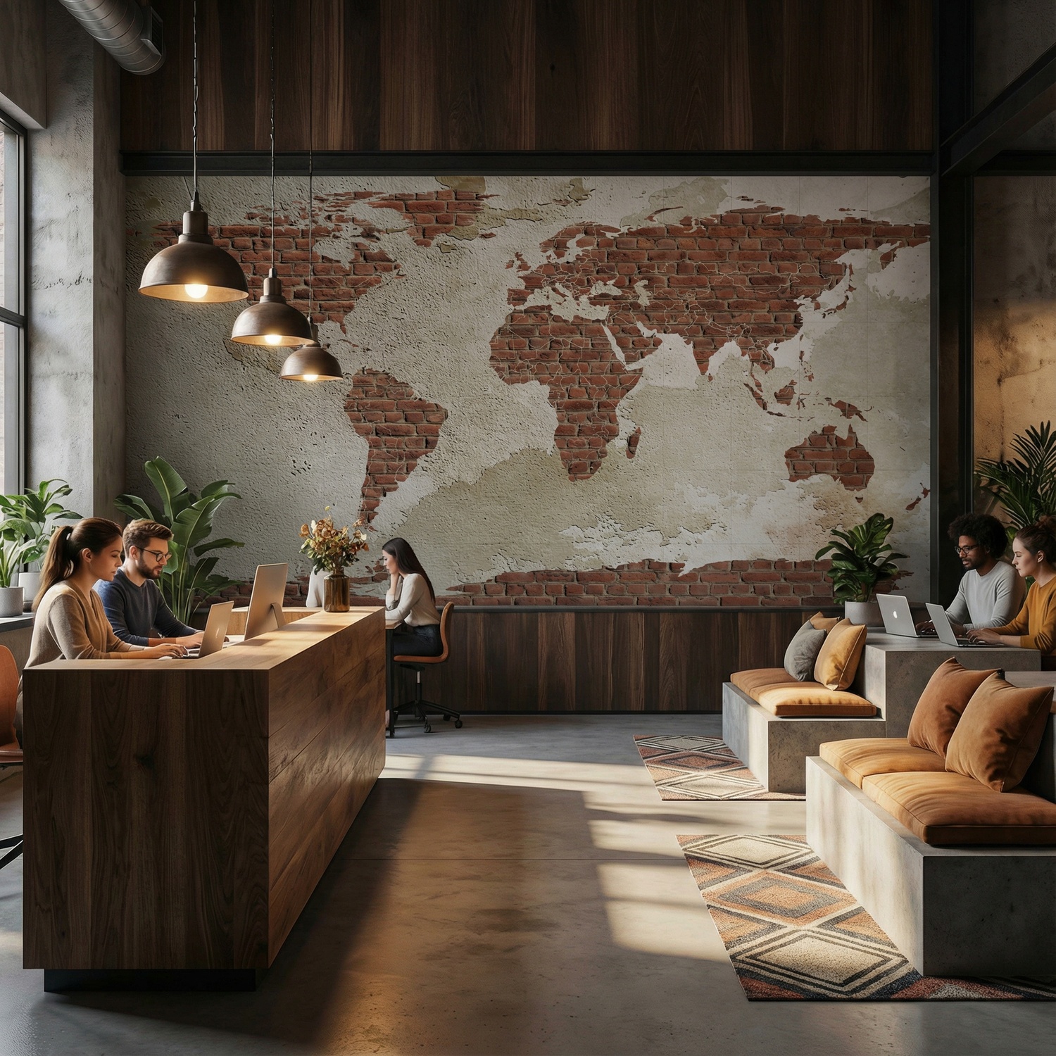 Fotomurales: Mapamundi Ladrillos