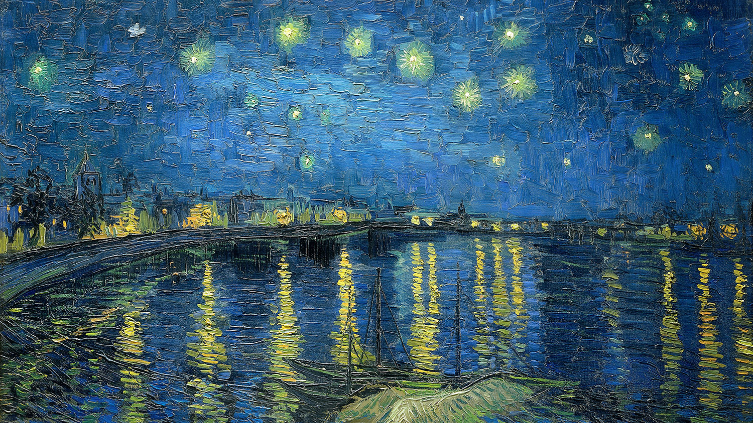 Fotomurales: Noche estrellada sobre el R&oacute;dano