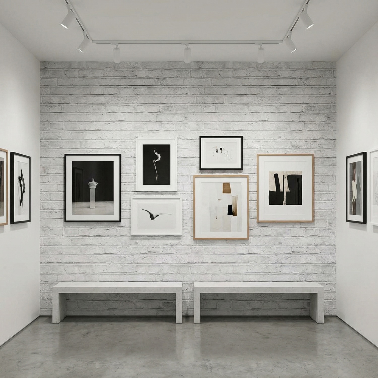 Fotomurales: Textura ladrillo blanco desgastado